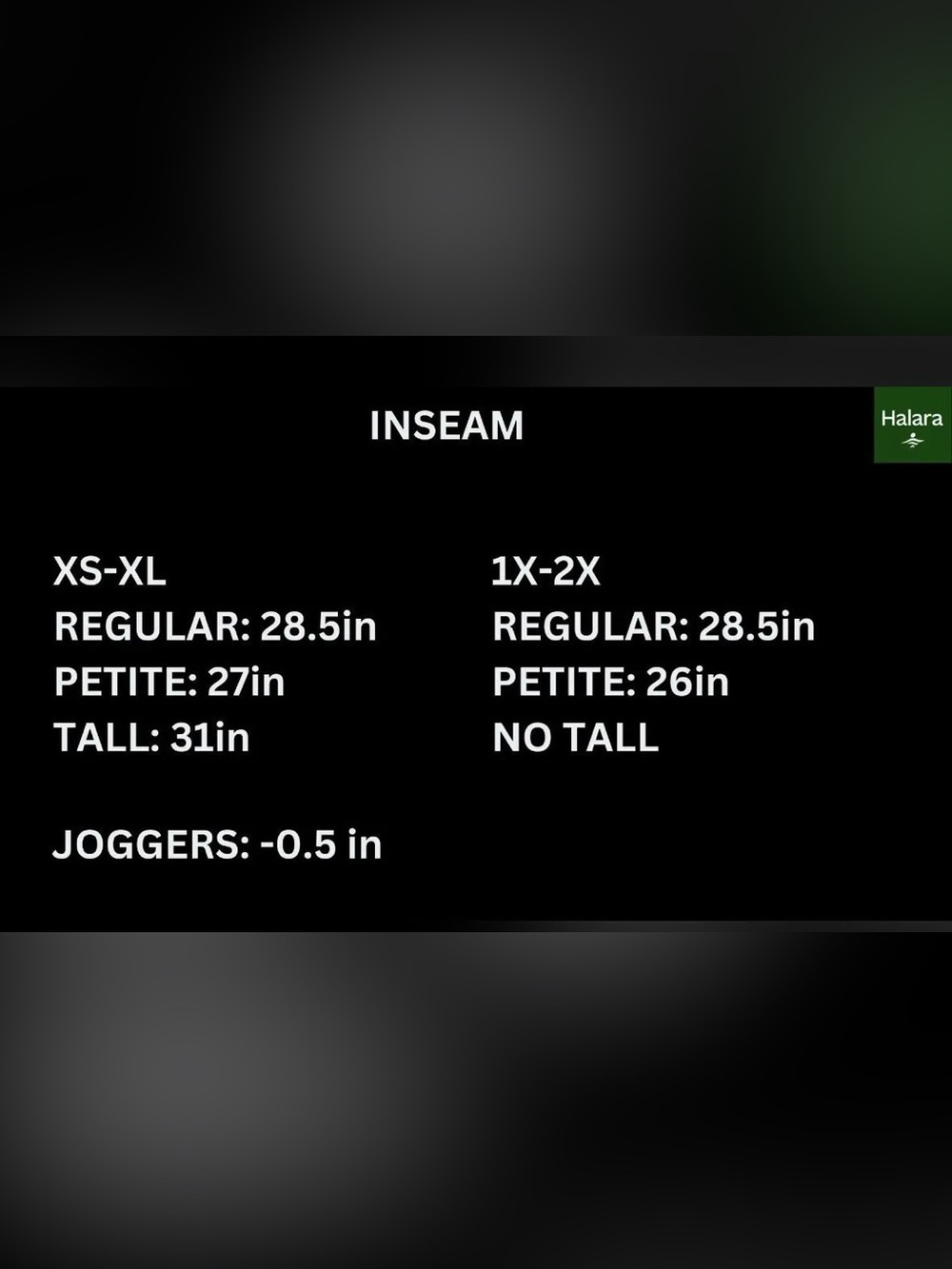Halara Size Chart - Picture 2 of 2